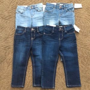 FOUR pair of Osh Kosh baby girls jeans size 24m